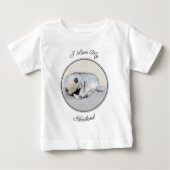 Schlafen Welpenmalerei Original Hundekunst Baby T-shirt (Vorderseite)