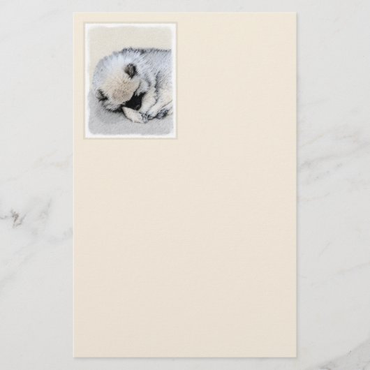 Schlafen Welpenmalerei Original Hundekunst Briefpapier (Vorderseite)