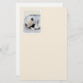 Schlafen Welpenmalerei Original Hundekunst Briefpapier (Vorne/Hinten)