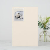 Schlafen Welpenmalerei Original Hundekunst Briefpapier (Stehend Vorderseite)
