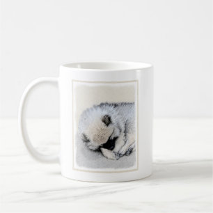 Schlafen Welpenmalerei Original Hundekunst Kaffeetasse