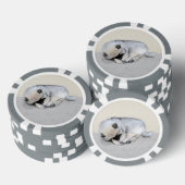 Schlafen Welpenmalerei Original Hundekunst Pokerchips (Stapel)