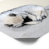 Schlafen Welpenmalerei Original Hundekunst Poster (Ecke)