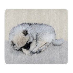 Schlafen Welpenmalerei Original Hundekunst Schneidebrett