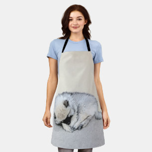 Schlafen Welpenmalerei Original Hundekunst Schürze