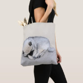 Schlafen Welpenmalerei Original Hundekunst Tasche (Von Nahem)