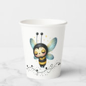 Schlafen Whimsical Biene Pappbecher (Rückseite)