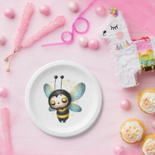 Schlafen Whimsical Biene Pappteller
