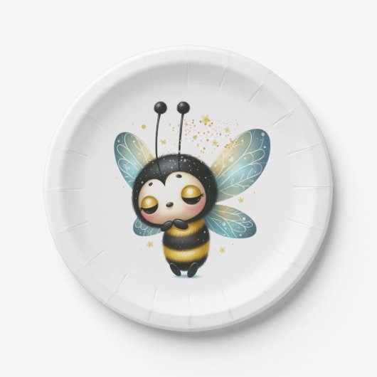 Schlafen Whimsical Biene Pappteller (Vorderseite)