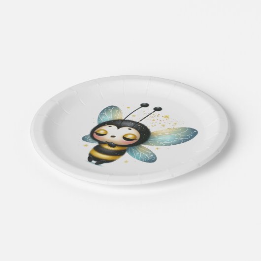 Schlafen Whimsical Biene Pappteller (Schrägansicht)
