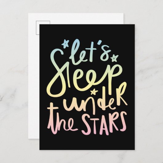 Schlafen wir unter den Sternen! Postkarte (Vorne/Hinten)