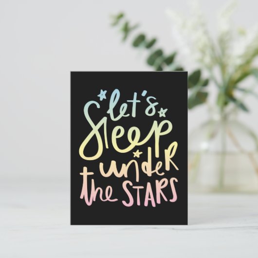 Schlafen wir unter den Sternen! Postkarte (Stehend Vorderseite)