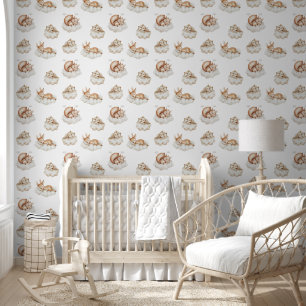 Schlafen Woodland Tiere Muster Baby Kinderzimmer Tapete