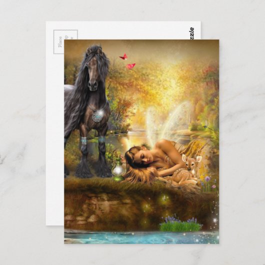 Schlafen zu träumen Fee Postkarte (Vorne/Hinten)