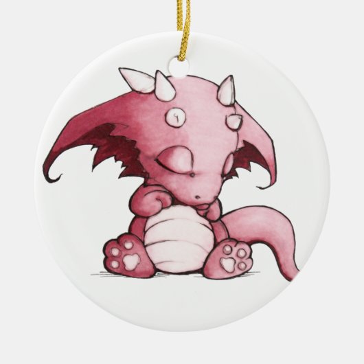 Schlafenbabydrache Keramikornament (Vorne)