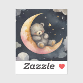 Schläfenbär auf dem Mond Aufkleber