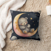 Schläfenbär auf dem Mond Kissen (Decke)