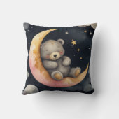 Schläfenbär auf dem Mond Kissen (Rückseite)