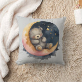Schläfenbär auf dem Mond Kissen (Decke)