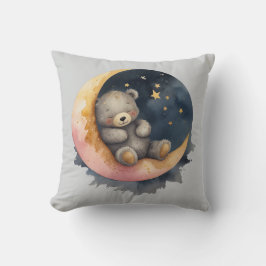 Schläfenbär auf dem Mond Kissen