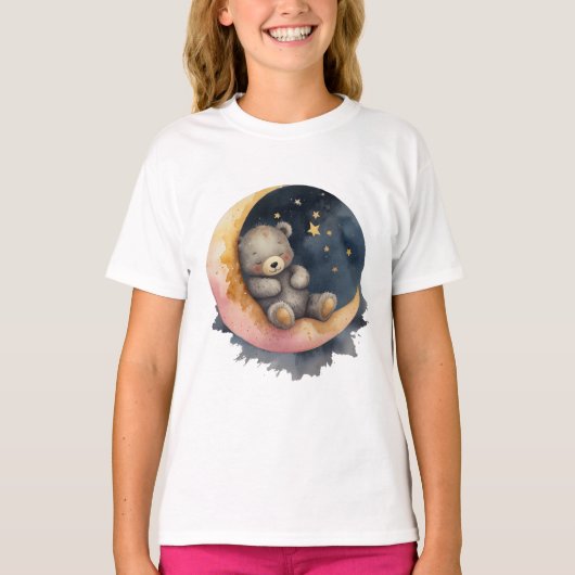 Schläfenbär auf dem Mond T-Shirt (Vorderseite)