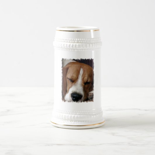 SchlafenBeagle-Bier Stein Bierglas (Mittel)
