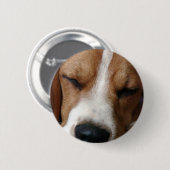 SchlafenBeagle-runder Knopf Button (Vorne & Hinten)