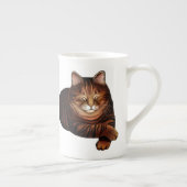 Schlafenbrown Tabby-Katzen-Knochen-China-Tasse Porzellantasse (Rechts)