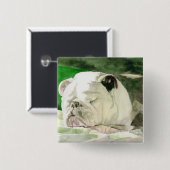 Schlafenbulldoggen-Knopf Button (Vorne & Hinten)