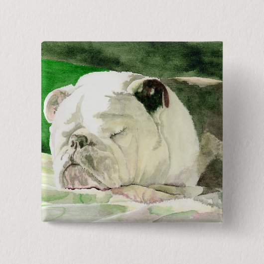Schlafenbulldoggen-Knopf Button (Vorderseite)