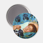 Schlafend in den Schwertlilien Magnet (Vorderseite/Rückseite)
