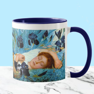 Schlafend in den Schwertlilien Tasse
