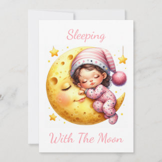 Schlafend mit dem Baby-Shower der Mond-Girl Einladung