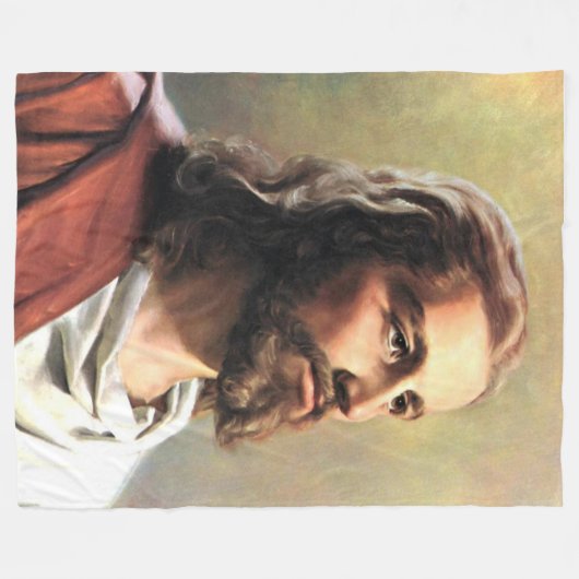 SCHLAFEND mit JESUS Fleecedecke (Vorderseite (Horizontal))