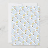 Schlafende Baby-Dusche blass blau Typografie Einladung (Rückseite)