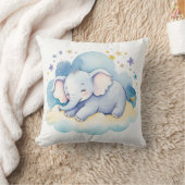 Schlafende Baby Elephant Boho Name Kinderzimmer Ki Kissen (Decke)