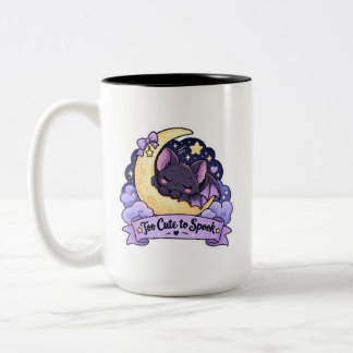 Schlafende Baby-Fledermaus auf zunehmendem Mond Sü Zweifarbige Tasse