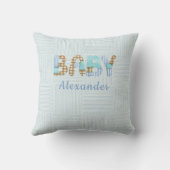 Schlafende Baby Giraff Elefant auf dem Mond Junge Kissen (Rückseite)