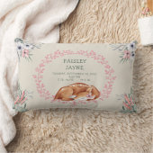 Schlafende Baby Girl Deer Birth Stats Kopfkissen Lendenkissen (Decke)