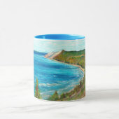 Schlafende Bären Dunes Lakeshore Michigan Beach Tasse (Zentrum)