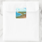 Schlafende BärenDunes Lakeshore Michigan Beach Par Quadratischer Aufkleber (Tasche)