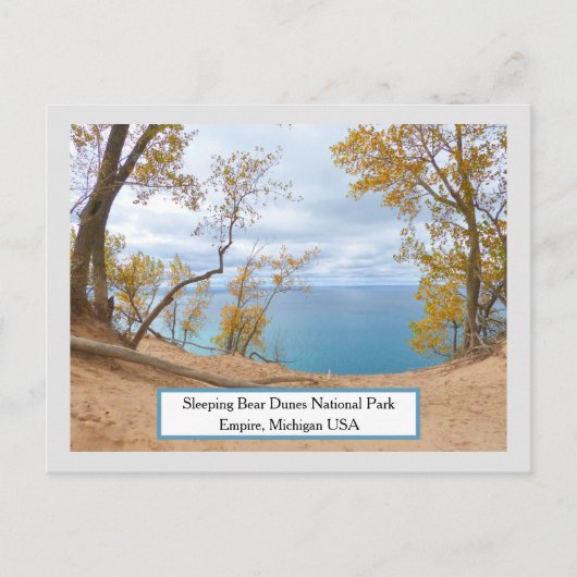 Schlafende Bärenduschen, Lake Michigan/Herbstruhe Postkarte (Vorderseite)