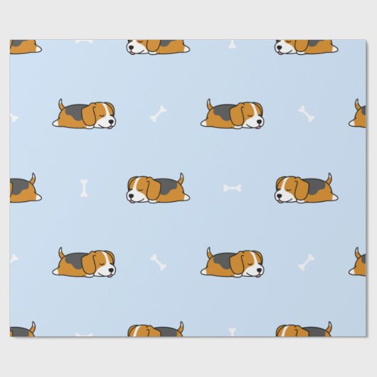 Schlafende Beagle Welpe Geschenkpapier (Flach)