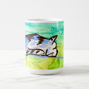 Schlafende Blaue Katze Kaffeetasse