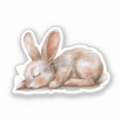 Schlafende Bunny Neutral Farben Aufkleber (Vorderseite)