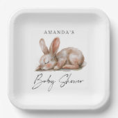 Schlafende Bunny Neutral Farben Vielen Dank Pappteller (Vorderseite)