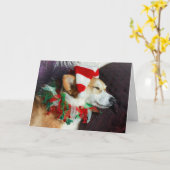 Schlafende Corgi Elf Weihnachtskarte Karte (Gelbe Blume)