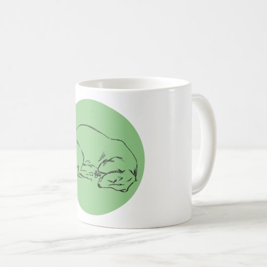 Schlafende Dackel Kaffeetasse (VorderseiteRechts)