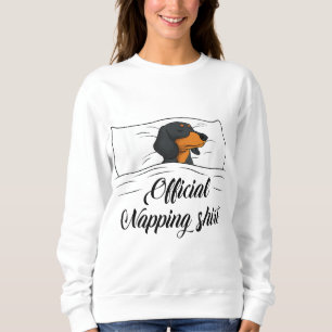 Schlafende Dackel Pajamas Dog Lover Geschenk Offiz Sweatshirt