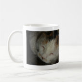 Schlafende Dreifarbenkatze Kaffeetasse (Links)